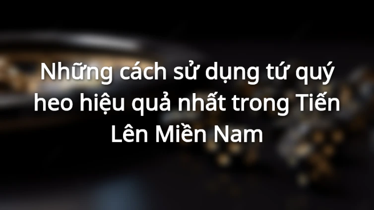 Sử dụng tứ quý heo để tới trắng